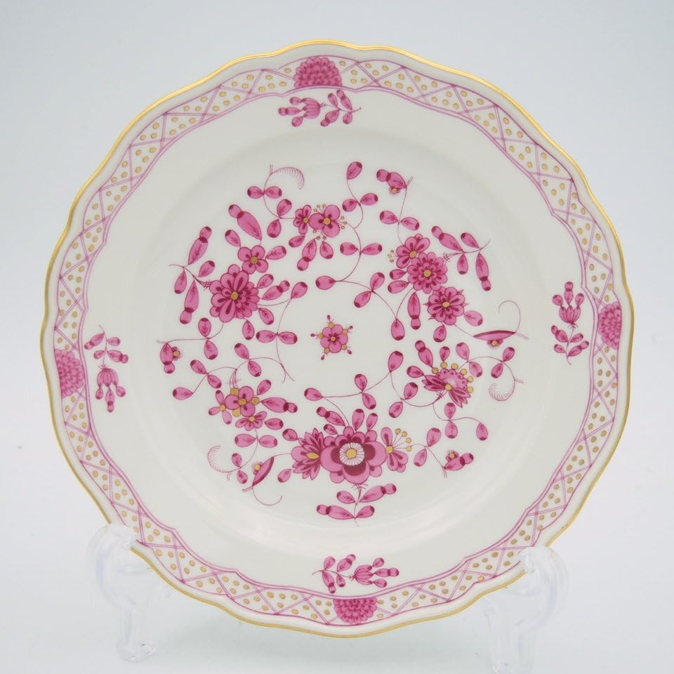 1円～ マイセン インドの華 リッチピンク 透かし プレート 18.5